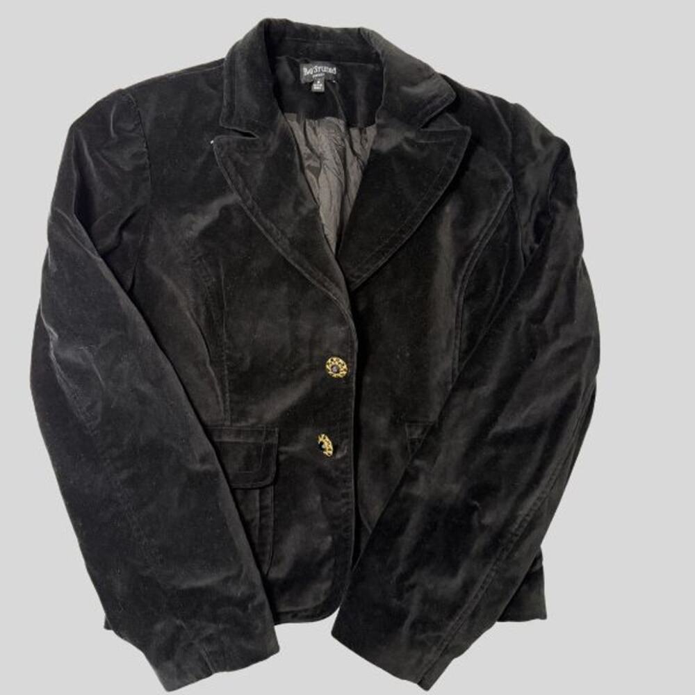 Bay Studio Black Velvet Blazer - Tailored Evening Jacket - Size 6